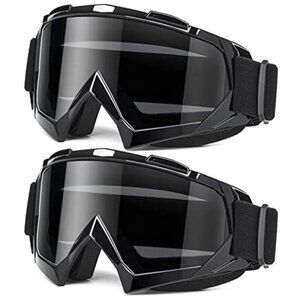 Adult Dirt Bike Goggles 2 Pack ATV Motorcycle Off Road Riding Goggles